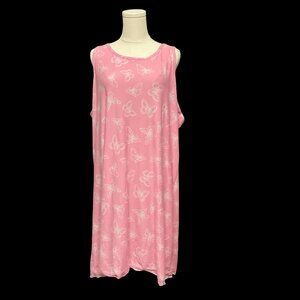 Pink/White Butterfly Print Nightgown